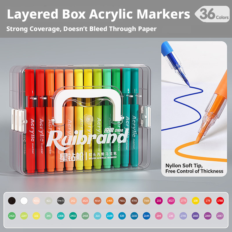 36 couleurs Marqueurs acryliques