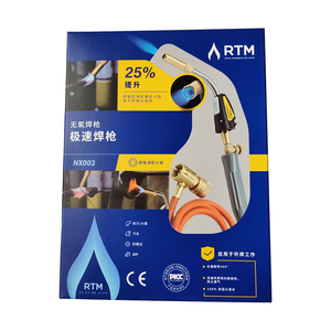 شعلة لحام NX003 خالية من الأكسجين صغيرة عالية الحرارة من سبائك الألومنيوم مفتاح مزدوج 1370C مشعل لحام بالغاز برو تبريد الهواء للنحاس - Product Image 4
