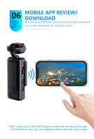 Nouvelle Caméra HD 4K Wi-Fi Vidéo Numérique Mini Enregistreur Portable à Main Objectif Rotatif à 180° Caméra de Sports Extérieure