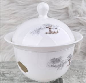 Juego de vajilla de porcelana fina Leisure South Mountain 45% con diseño de paisaje en tinta y borde dorado a mano para hoteles y restaurantes - Product Image 6