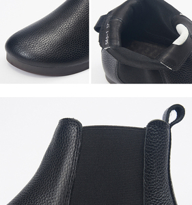 <strong>Women</strong> Genuine Leather Chelsea <strong>Boots</strong> <strong>Burgundy</strong> Flat Ankle <strong>Boots</strong> Casual Comfort Chinese Shoe Factory - Product Image 6