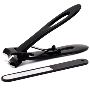 Pinces à ongles de haute qualité marque privée ensemble de <span class=keywords><strong>pédicure</strong></span> professionnel noir Kit de toilettage cadeau pour hommes Clips de carte pour ongles longs - Product Image 1