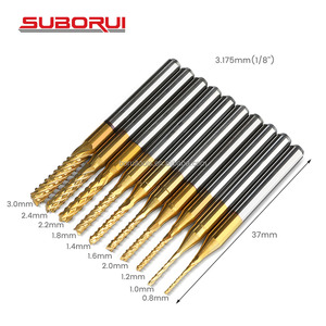 Suborui 10 cái 1/8 ''pcb khoan <span class=keywords><strong>Bit</strong></span> Set khắc cắt quay <span class=keywords><strong>bit</strong></span> CNC <span class=keywords><strong>End</strong></span> <span class=keywords><strong>Mill</strong></span> phay Cutter - Product Image 2