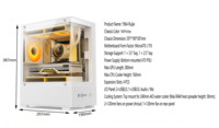 Boîtier PC Noir et Blanc pour Carte Mère MicroATX ITX, Refroidisseur Liquide AIO 240mm Supérieur, Longueur GPU 280mm, Châssis Gaming de Bureau