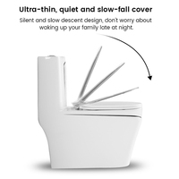 Vente chaude Moderne One Piece Sanitaire Toilette Siphonique Chasse D'aisance Commode avec Glacé WC Céramique P-Trap Drainage pour Salle De Bains