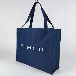 Bolsas de asas de poliéster grandes azules Bolsa de compras de poliéster Logotipo impreso Venta al por mayor Sublimación Espacios en blanco 100% Bolsa de almacenamiento portátil - Product Image 3