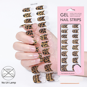 Venta al por Mayor de 22 Piezas de Tiras de Uñas de Gel con Diseño de Leopardo Rosa, Dulces y Sexys, Curadas sin UV, Pegamento para Uñas Semisólido, Pegatinas para Uñas sin UV - Product Image 4