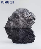 Famosa Scultura Moderna di Grande Dimensione per Esterni, Statua Iconica del Viso, Figura Astratta Saldata, Scultura 3D in Metallo e Acciaio Inossidabile