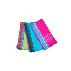 Serviette Kikoy multicolore en coton, motif rayé, légère, tissée, absorbante, faite à la main, pour la plage, le voyage, la salle de bain, les centres de villégiature - Product Image 1