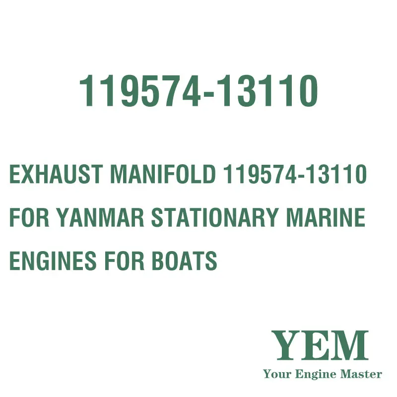 Colector de escape 119574-13110 para YANMAR, estacionario, motores marinos para barcos