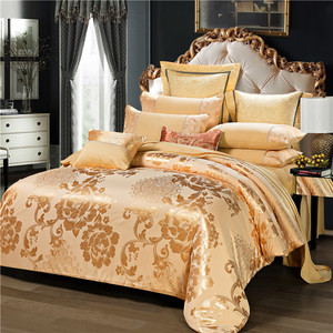 Parure de lit de luxe européenne imprimée en satin jacquard 100 % coton, poids moyen, pour hôtel – Vente chaude - Product Image 1