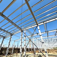 Bâtiment spacieux à structure en acier, entrepôt-atelier pour une utilisation industrielle efficace, usine expérimentée.
