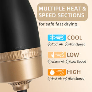 Secador de Pelo Profesional Eléctrico de 1200W AC Compacto de Alta Velocidad con Tecnología Iónica, Cepillo Voluminizador y Estilizador de Aire Caliente para Uso en Hoteles - Product Image 5