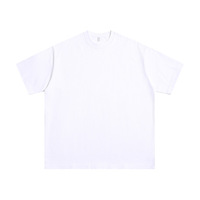 T-shirt pour homme HEALY japonais 300g, coton lourd, manches courtes, col rond, coupe ample, couleur unie, blanc, été