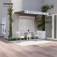 Auvent rétractable manuel en aluminium Hooeasy pour jardin, balcon, terrasse, cour, protection solaire