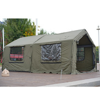 Ensemble de tente à air camouflage de 16 mètres carrés pour le camping Conception gonflable 2 compartiments Grande surface étendue Étanche au soleil