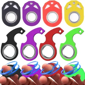 Factory custom metal rotary keychain pressure resistant toy fingertips swivel to relieve boring party gifts