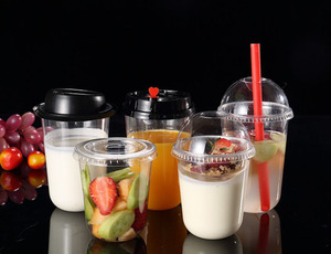 Vasos de Plástico Transparente Desechables de 8oz, 10oz, 12oz, 16oz, 24oz y 32oz con Tapa, para Postres y Café, con Impresión de Logotipo Personalizado - Product Image 5