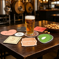 Sous-verres en papier absorbant jetables écologiques de forme personnalisée pour pub, bar, restaurant, brasserie