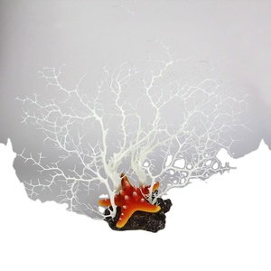 mayor colorido pesca tanque de acuario decoración Artificial de plástico de rama de <span class=keywords><strong>Coral</strong></span> con resina estrella de <span class=keywords><strong>mar</strong></span> - Product Image 3