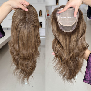 โทปเปอร์ผมไหมสีบาลายาจ ขนาด 5x6.5 นิ้ว ขายดี พร้อมส่ง ผมเวอร์จินแท้จากจีน สำหรับผู้หญิงผิวขาวที่มีปัญหาผมร่วง - Product Image 4