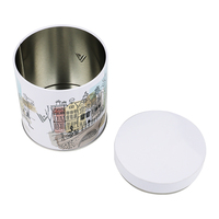 Boîte en fer blanc alimentaire ronde à surface brillante imprimée offset, idéale pour biscuits et chocolats – Offre Spéciale Noël