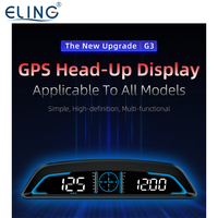 ELING 85mm (3 3/8 '') Compteur de vitesse GPS Odomètre Jauge de vitesse 0-999 km/h MPH 12V 24V avec rétro-éclairage pour voiture
