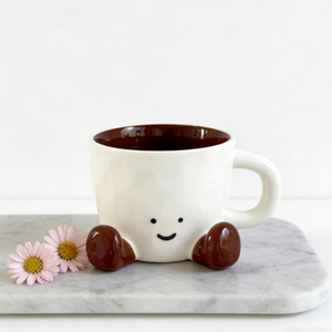 Taza de <span class=keywords><strong>Café</strong></span> de Cerámica de Porcelana Ecológica con Diseño <span class=keywords><strong>Kawaii</strong></span> de Piesitos Adorables para Té, Leche, Hogar y Oficina, Apta para Microondas - Product Image 5