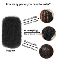 Cheveux humains bouclés afro crépus en vrac pour tresses, 100% Remy non traités, 30g 50g pour dreadlocks, micro-tresses sans nœuds, 10-20 pouces