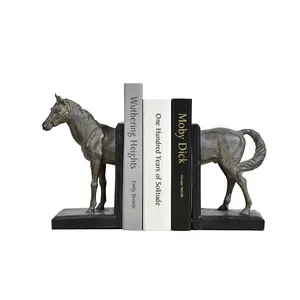 Polyresinเครื่องประดับม้าบ้านตกแต่งรูปปั้นม้าBookends