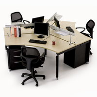 Bureau cubique moderne en usine Mobilier de bureau pour 6 personnes Poste de travail à concept ouvert avec écran de séparation