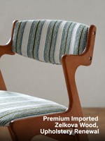 Chaise de salle à manger rétro française du milieu du siècle, structure en bois massif, revêtement en lin, écologique, durable, fauteuil de salle à manger pour hôtel, sensation premium