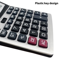 Calculatrice de commutateur mécanique esthétique à 12 chiffres pour grand écran LCD de bureau et grands boutons en plastique ABS