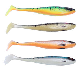 7 pz/borsa ultimi 90mm 5.6g piedi d'anatra esca morbida odori di pesce con pesci di simulazione dell'occhio di pesca 3D - Product Image 2