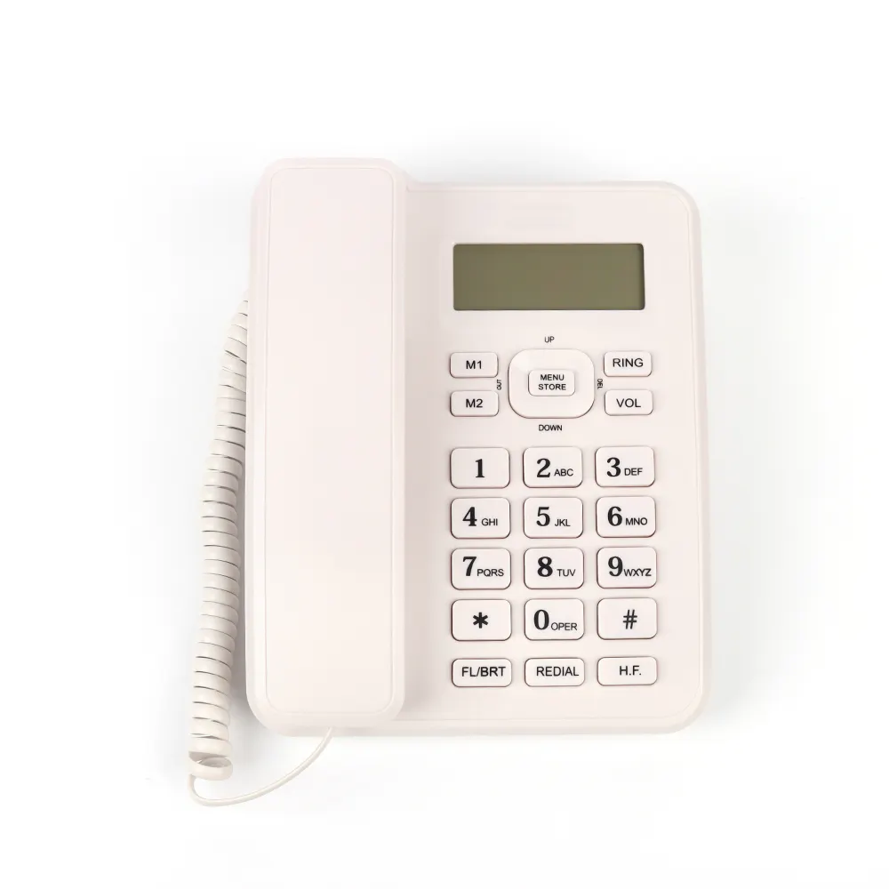 CT-CID616 Beige Color Office Using Telephone Caller ID Telephone Cord Phone with Screen Wired Telephone