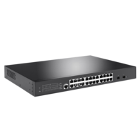 24GE+2SFP Full Giga 802.3af/at L2 Managed PoE Switch dengan SNMP & QoS Kapasitas 160Gbps Dapat Ditumpuk SR-SG3226FP Network Switch