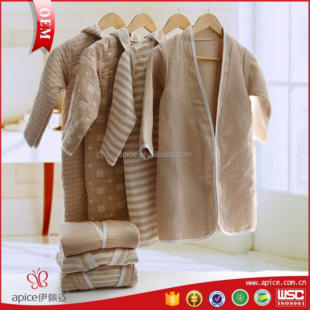 Китай оптовая продажа натурального цвета хлопок детей, Халат