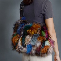 Sac sous le bras en fourrure de renard véritable pour femme, grande capacité, sac à main de luxe en vraie fourrure, sac à bandoulière chic en peluche douce