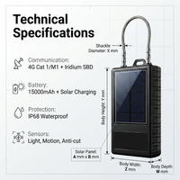 Cadenas cellulaire 4G double mode LoRa avec écran LCD et capteurs anti-effraction pour un stockage sécurisé