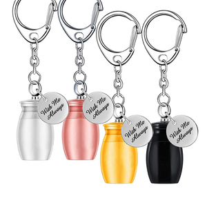 LLavero de jarra de cremación para cenizas de mascotas, colgante de urna conmemorativa para amados, joyería de regalo, etiquetas redondas - Product Image 1