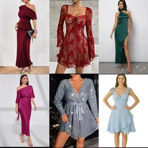 Vestido de moda casual de color liso con pequeñas rayas, superventas transfronterizo 2025, disponible <span class=keywords><strong>para</strong></span> entrega inmediata - Product Image 2