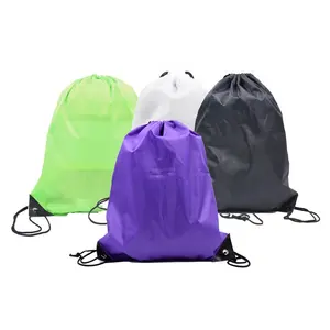 Custom Logo Drawstring Printed Polyester Gym Bags Training Gymsack Polyester Waterproof Drawstring Bag With Logo