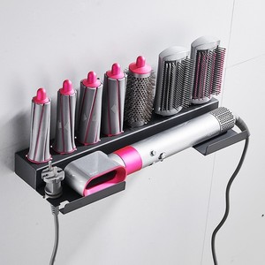 Soporte <span class=keywords><strong>Airwrap</strong></span> montado en la pared, organizador de <span class=keywords><strong>accesorios</strong></span> de hierro rizado, instalación sin perforación, soportes de almacenamiento para baño en casa - Product Image 1