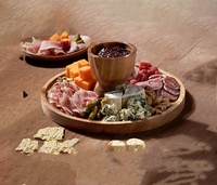 Taartplateau van natuurlijk acaciahout met transparante acrylkoepel, multifunctioneel dessertpresentatieplateau voor bruiloften, verjaardagen en evenementen
