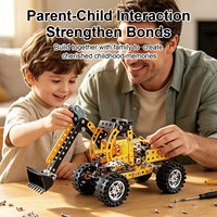 Kit de construction de bâtiments métalliques, jouets de construction STEM, 256 pièces, ensemble de blocs de véhicules d'ingénierie en métal pour enfants et adultes