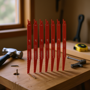 Hojas de sierra recíprocas bimetálicas de 6 y 12 TPI con vástago universal para cortar madera y madera con clavos incrustados - Product Image 2