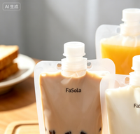 Bolsas con Boquilla Transparente Impresas Personalizadas para Gelatina, Leche, Té, Café y Bebidas |   Bolsas Flexibles para Envasado de Líquidos de Grado Alimenticio