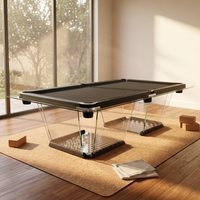 Table de billard acrylique professionnelle 7Ft 8Ft 9Ft Table de billard à domicile Coussins en bois massif Table de billard en verre 9 boules 8 boules