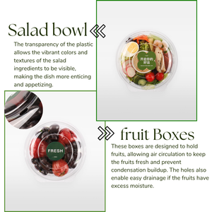 Fornitura all'Ingrosso di Ciotole in Plastica PET Monouso, Adatte per Insalate, Frutta, Biscotti, Imballaggio da Asporto - Product Image 4