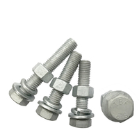 Kit de boulons à tête hexagonale en acier au carbone robuste DIN933 avec écrous, boulons de 80 mm de longueur, classe 10.9 et 12.9, boulons et écrous galvanisés à chaud